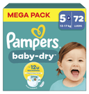 Pampers Baby Dry - Maat 5+ - Mega Pack - 72 Stuks - 12-17 kg