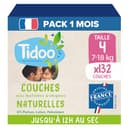 TIDOO - Luiers maat 4 7-18 kg - milieuvriendelijke babyluiers - wegwerpluiers met natuurlijke samenstelling - vriendelijk voor de gevoelige huid - 12 uur bescherming - 3 x 44 luiers