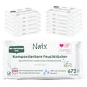 Eco by Naty Aloë Vera billendoekjes - plantaardige doekjes, composteerbare hypoallergene babydoekjes, veilig voor de gevoelige babyhuid (12 x 56 | 672 doekjes)