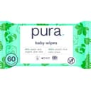 Pura Eco-vriendelijke babydoekjes, 100% plasticvrij, 99% water, biologisch afbreekbaar, composteerbaar, veganistisch, geschikt voor de gevoelige, eczeemgevoelige en pasgeboren huid, veganistisch