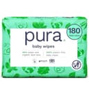 Pura Wegwerp-toiletdoekjes voor baby's, 1080 doekjes (18 x 60 doekjes), 100% plasticvrije vochtige doekjes, 99% water, voor de gevoelige huid, biologisch afbreekbaar, biologisch katoen