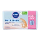NIVEA BABY doekjes, biologisch afbreekbaar, zacht & crème, economische verpakking, 4 x 57 stuks